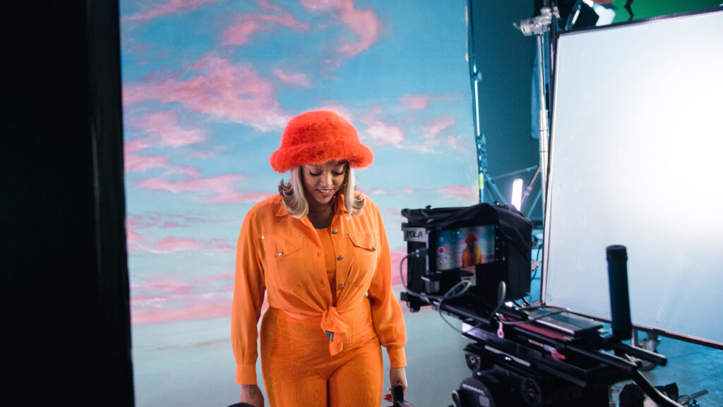 Image du tournage du clip de Mahalia