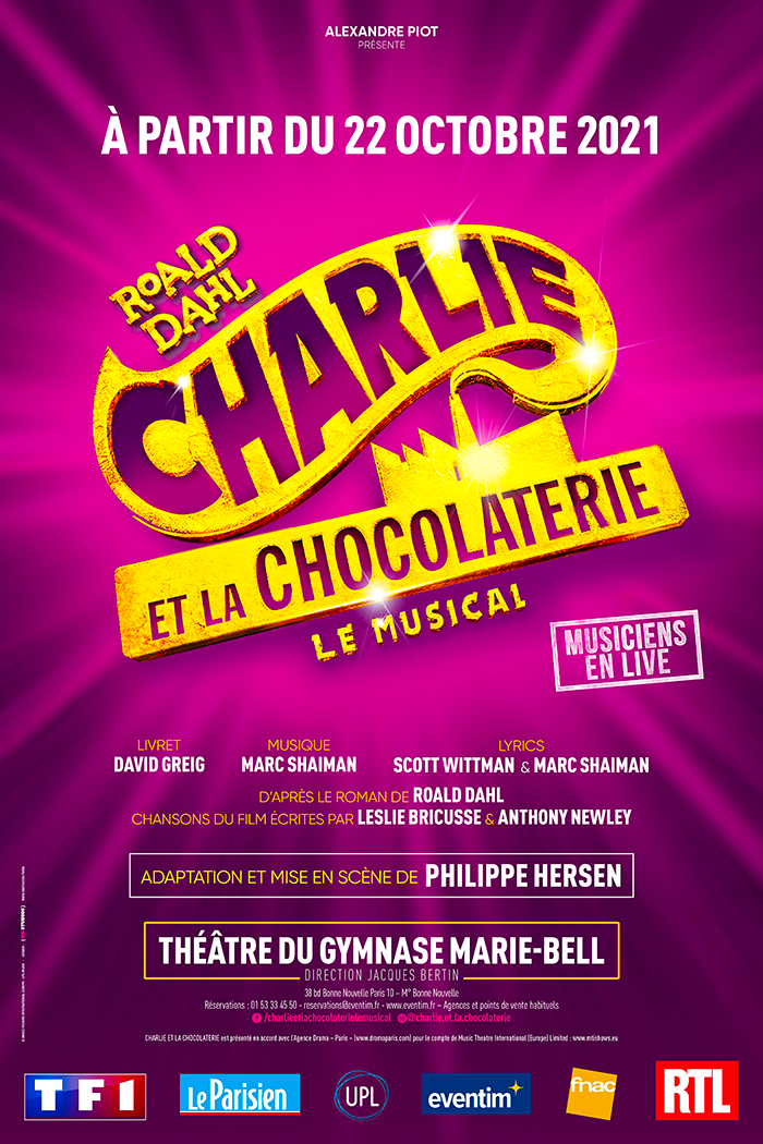 affiche de la comédie musicale Charlie et la Chocolaterie