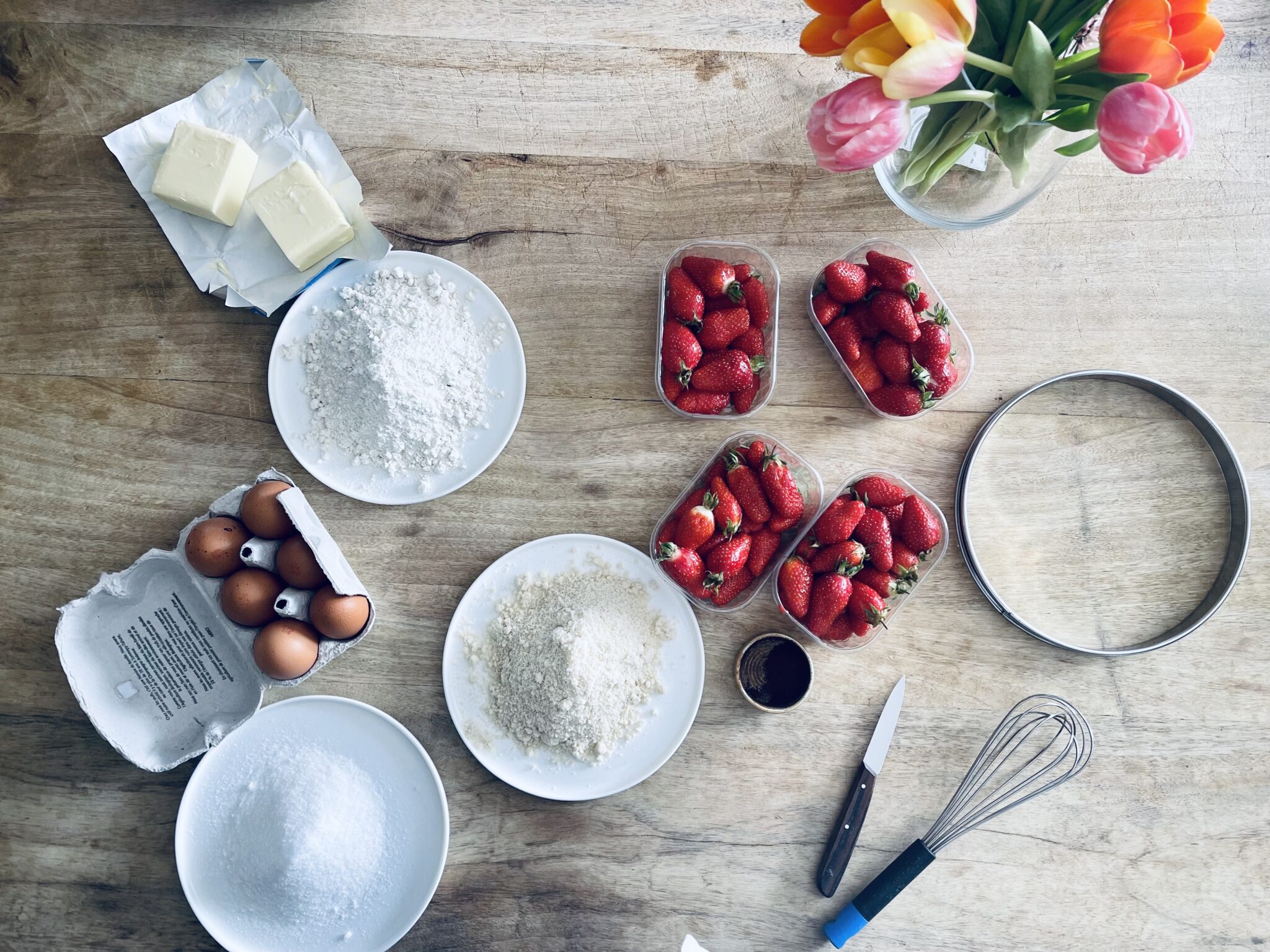 Ingrédients de la tarte aux fraises